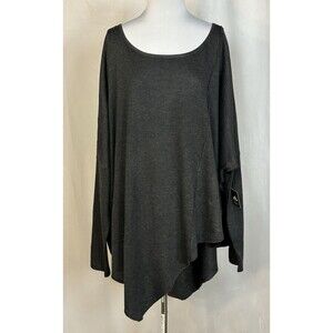 Mia Maddison Women’s Size 3X Gray Long Sleeve Asymmetrical Oversized Tunic Top